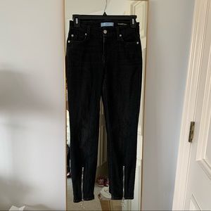 Black denim with front zippers - fit like size 25